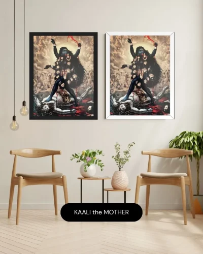 काली माँ – Kali The Mother | BIG Frame 24×18 inches (61X45 cms.) Black Framed  Poster