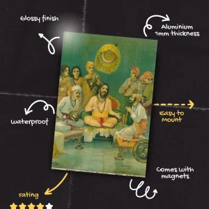 Shivaji Ramdas Bhet by M. V. Dhurandhar Ravi Verma Press | METAL POSTER