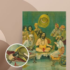 Shivaji Ramdas Bhet by M. V. Dhurandhar Ravi Verma Press | METAL POSTER