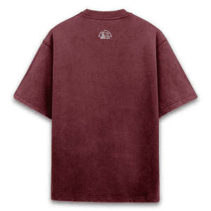 Acid Washed oversized Tee – Maroon-शोणः