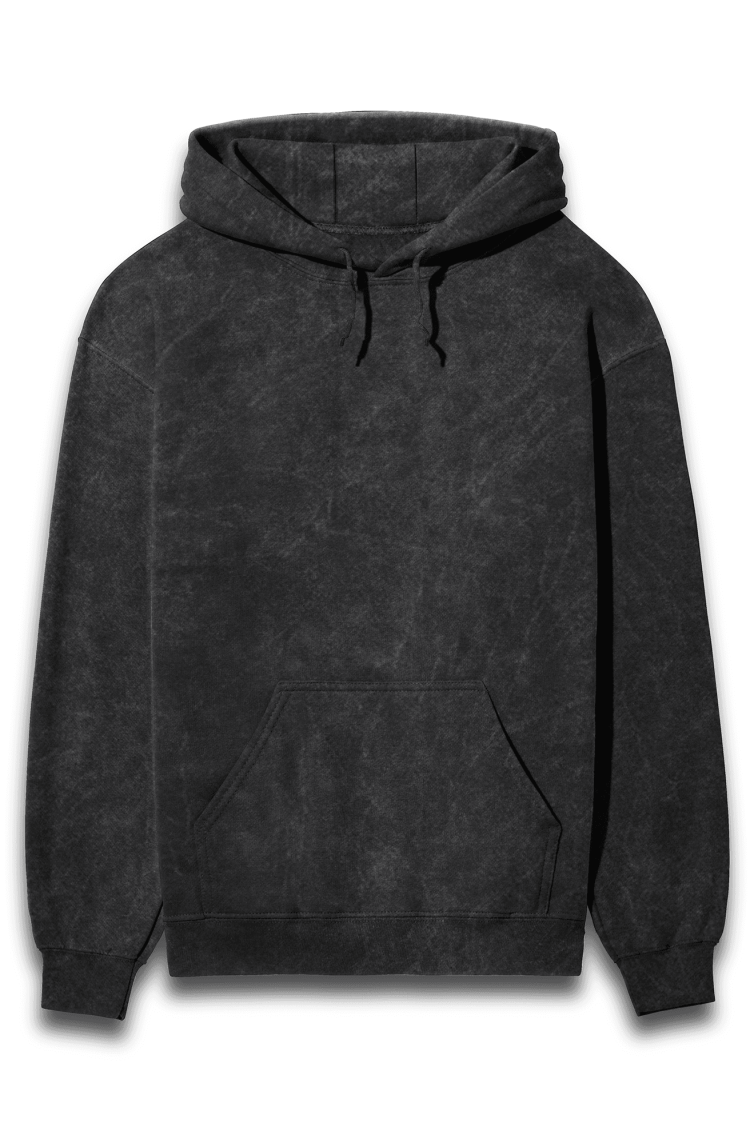 Acid Washed Black Hooded Sweatshirt