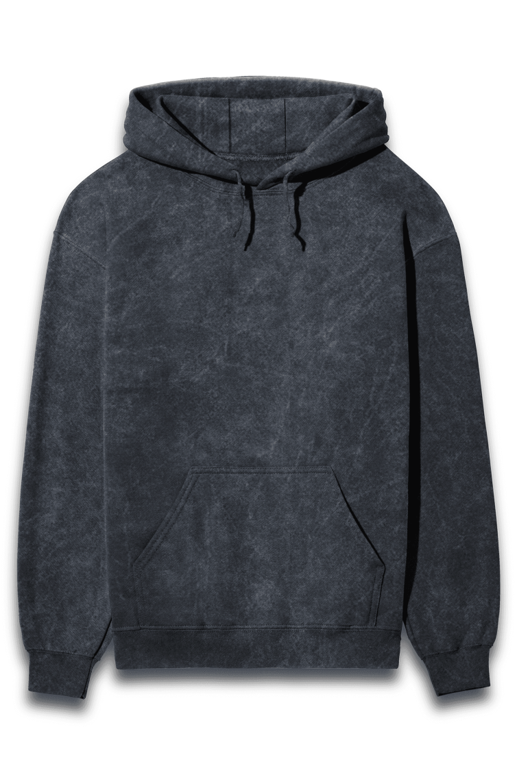 Acid Washed Navy blue Hooded Sweatshirt