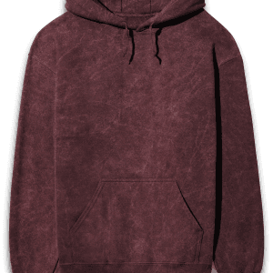 Acid Washed Maroon Hooded Sweatshirt