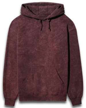 Acid Washed Maroon Hooded Sweatshirt