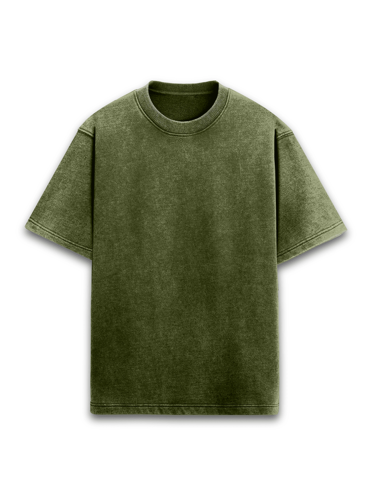 Acid Washed Oversized T shirts – Olive