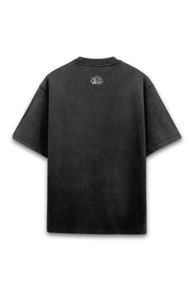 Acid Washed Oversized T shirts – Black-कृष्णः