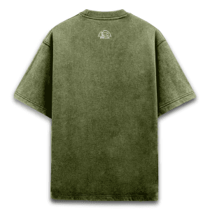 Acid Washed Oversized T shirts - Olive