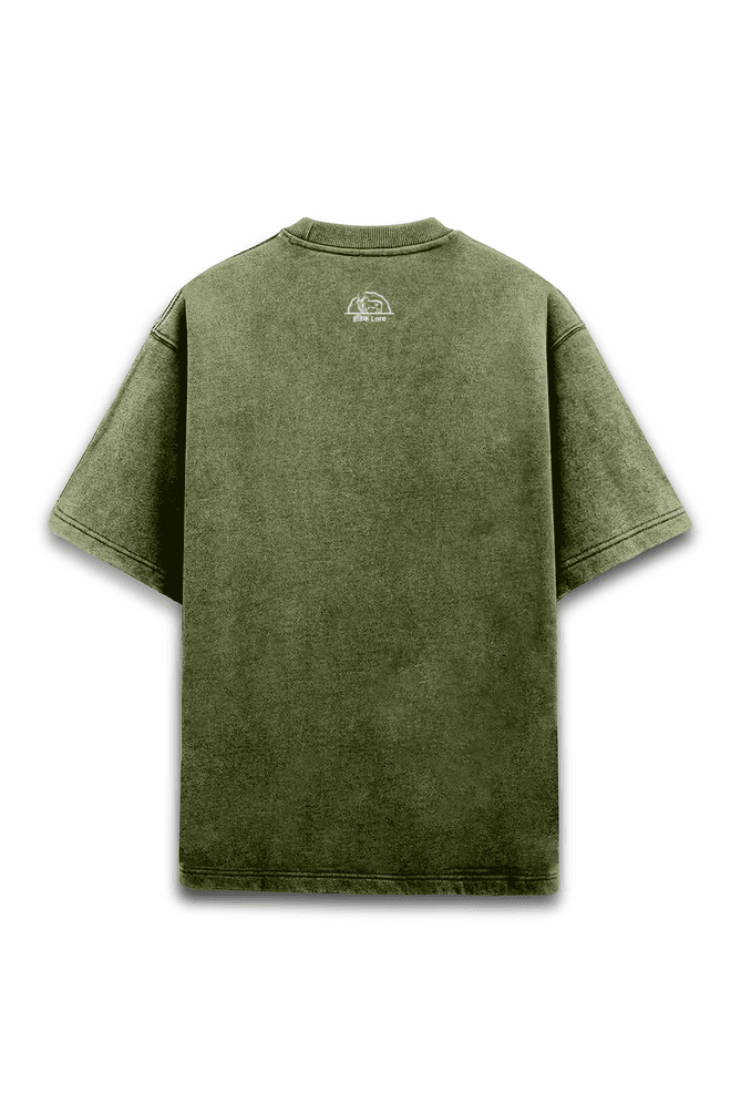 Acid Washed Oversized T shirts – Olive