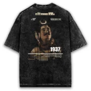 Shiv Mahadev adiyogi Black Shiv t shirt pocket print acid washed cotton oversized t shirt